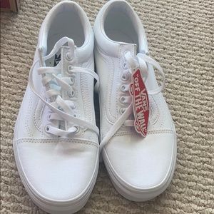 Brand New White Canvas Vans. Tags attached.